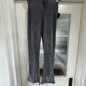 Amuse Society Metallic Gray Flare Pants